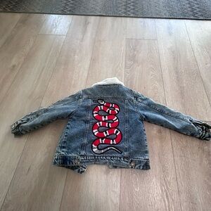 Lola and The Boys Snake embroidered jacket